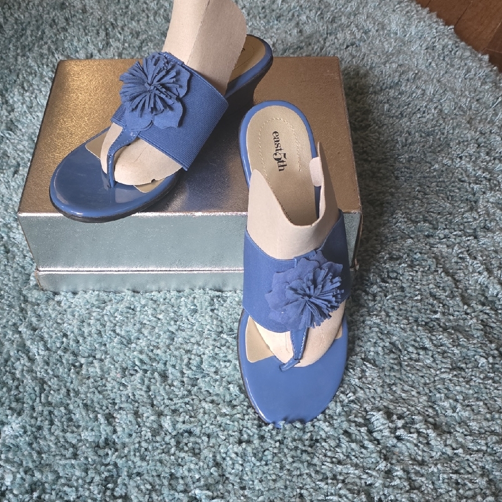 EAST FIFTH Blue Sandals Comfortable Everyday Wear